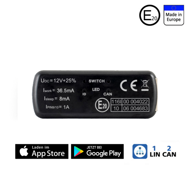 AMPIRE WFS400-BLU Wegfahrsperre mit 2 Funktranspondern, App, Code