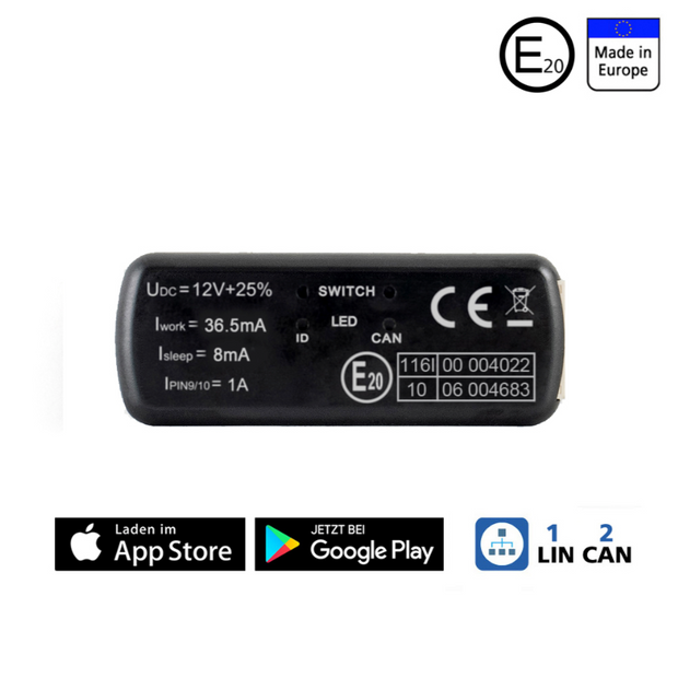 AMPIRE WFS400-BLU Wegfahrsperre mit 2 Funktranspondern, App, Code